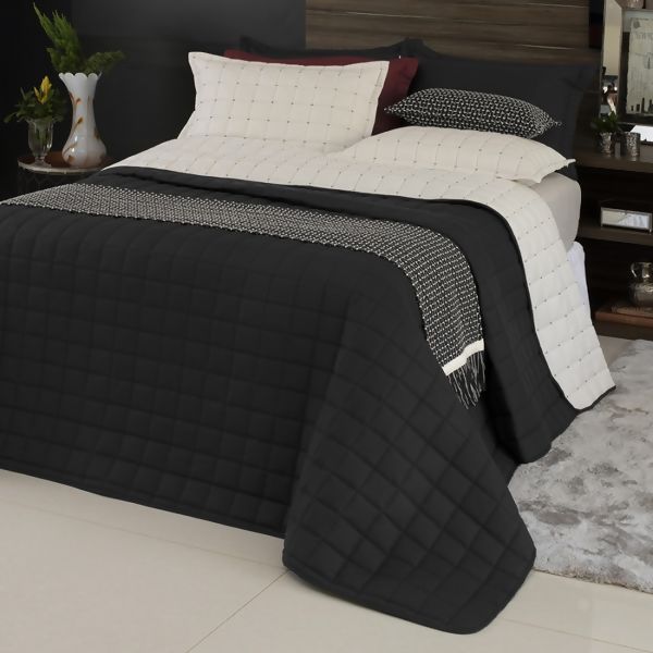Kit Coordenado Diana Preto / Palha 5 Peças Queen – Lavive