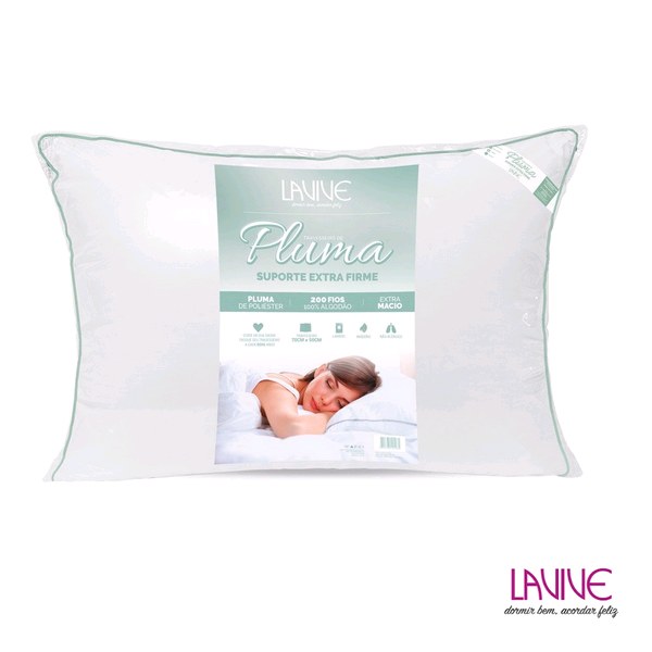 Travesseiro Toque de Pluma Suporte Extra Firme 50 x 70 - Lavive