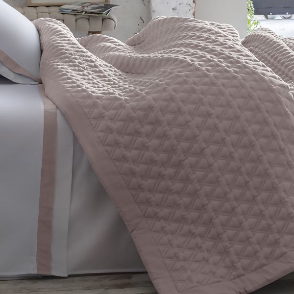 Jogo de Cama 300 Fios St. Germain Br/Rosa Casal - Naturalle Fashion