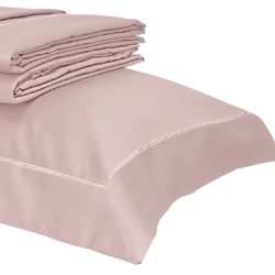 Jogo de Cama Ponto Ajour 400 Fios Rosê Casal - Artelassê