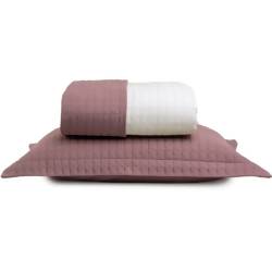 Cobre Leito / Colcha Plaza Microfibra Capuccino com Palha Queen 3pç - Lavive