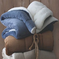 Coberdrom Flannel Liso com Sherpa 245 x 220 cm - Naturalle Fashion