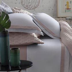 Jogo de Cama 300 Fios St. Germain Br/Rosa Casal - Naturalle Fashion